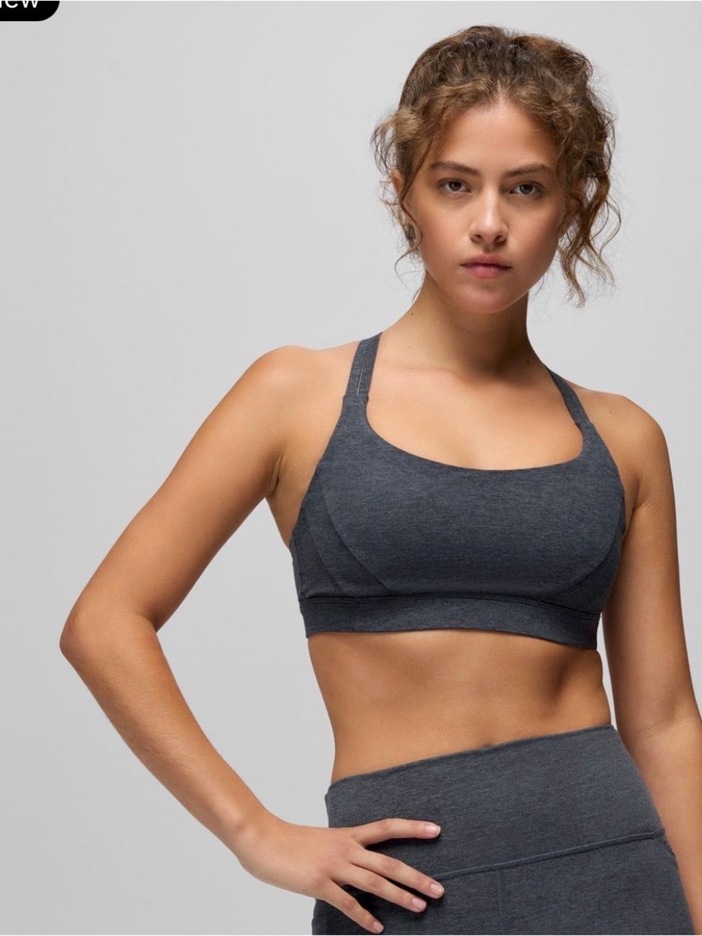 PrAna Everyday Bra—NEW-Gray Women's Seamless Sports Bra -NEW size Large..